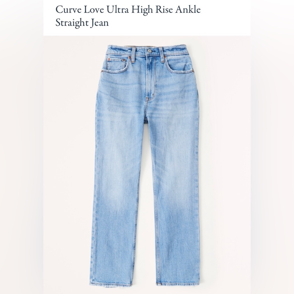 Abercrombie & Fitch Curve Love Ultra High Rise Ankle Straight Jean- 29/8 Short